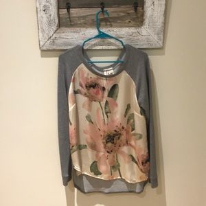 T tee Anthropologie silk sweatshirt